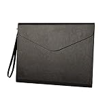 Dateiordner A4 High-End- Dateibeutel Einfache dicke Dateiordner Große Kapazität Dateiordner Daten Aufbewahrungstasche Leder Geschäftsdatei Aufbewahrungstasche Mode Handtasche Kunststoffdatei-O