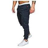 BaZhaHei Herren Stretch Slim Fit Cargohose Cargo Freizeit Casual Regular Fit Sport Elastische Taille Hose Sporthose Jogginghose Jogginghose Outdoorhose Freizeithose mit T