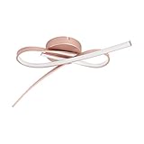 EGLO LED Deckenleuchte Palozza, 2 flammige Deckenlampe, Wohnzimmerlampe Modern, Küchenlampe aus Aluminium und Kunststoff, Flurlampe Decke in Roségold, Weiß