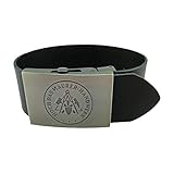 Gravurmanufaktur Hosengürtel Maurer Handwerk und Zunftzeichen - Ledergürtel 4cm schwarz - Länge 130 cm - kürzb