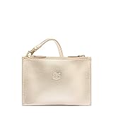 IL BISONTE | Damen-Clutch Talamone aus Doppel-Rindsleder | Made in Tuscany, Platin, Taglia unica, Damen-Handtasche T
