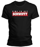 DragonHive Witziges Herren T-Shirt - Rick and Morty Time to Get Schwifty - Lustiges Fun Motiv Tshirt für Männer, Größe:4XL, Farbe:Schw