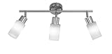 Trio Leuchten LED Strahler Jones 871410307, Metall Nickel matt, Glas weiß gewischt, 3x 4 W