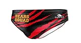 Turbo Slip Swimsuit Waterpolo Bears University Waterpolo-Schwimmen und Triathlon-Muster mit bequemer Passform, rot, S