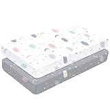 Yoofoss Spannbettlaken 2er Pack Baby Matratzenschoner Spannbetttuch 50x90 cm Bettlaken Betttuch aus Polyesterfasern mit bis zu 20 cm Steghöhe Matratzenhöhe Atmungsaktive Matratzenauflage für Baby