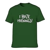 T-Shirt I Hate Morning Geschmeidig Mehrere Muster Grafik Logo T-Shirt für Ehemann Ehefrau Dark green001 5XL