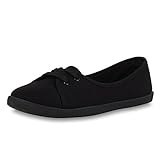 SCARPE VITA Damen Ballerinas Sportliche Stoffschuhe Slipper Flats 160497 Schwarz 37