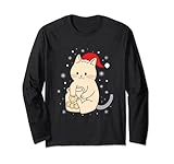 Süße Katzen Xmas Kätzchen Weihnachtsoutfit Lang