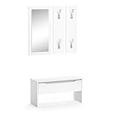 Vicco Flurgarderobe Ruben weiß Garderobenset Schuhbank Komplettgarderobe F