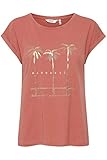 b.young Damen Shirt T-Shirt mit Print 20810061, Größe:L, Farbe:Canyon Rose (171520)