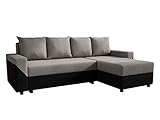 Ecksofa Degory, Eckcouch mit Schlaffunktion und Bettkasten für Wohnzimmer, Couch, L-Form Sofa, Seite Universal, Bettfunktion, Wohnlandschaft (Mikrofaza 0015 + Mikrofaza 0014)