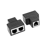 Ethernet-Splitter, Ethernet-Splitter 1 zu 2 zur Unterstützung von zwei Geräten zur gleichzeitigen Verbindung mit Netzwerk (2 Stück)