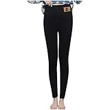 PWKNRD Gefütterte Leggings Damen Warm Fleecehose Winter Dicke Samt Jogginghose High Waist Hosen Yogahosen Stretch Mode Thermoleggings Löwenzahn Drucken Laufhosen Einfarbig Sporthose Lang H