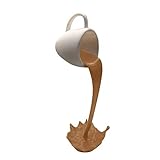Mini Floating Coffee Cup Becherskulptur, Coffee Bar Zubehör Küchendekor, Gießen verschüttete Kaffeetassen für Cafe, Neuheit Lustige Kaffeetassen für Restaurant Art Dekorationen (Brown)