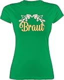 JGA Junggesellenabschied Frauen - Braut - Kirschblüten - L - Grün - Kurzarm - L191 - Tailliertes Tshirt für Damen und Frauen T-S
