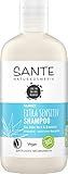 SANTE Naturkosmetik Extra Sensitiv Shampoo Bio-Aloe Vera & Bisabolol, Natürliche Haarpflege, Für empfindliche Kopfhaut, Besonders mild, Vegan, 250