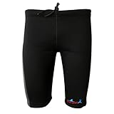 Hellery 3mm Warmer Neoprenanzug Shorts Hosen Kanu Kajak Surfen Schwimmen Radfahren Sport - Grau und Schwarz, XXL