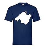 Mallorca Umriss Männer T-Shirt Navy L - shirt84