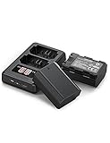 NP-FZ100 Kamera Akkus 2040mAh Ersatzladegerät mit Intelligente LED USB Ladegerät für Sony Alpha 9, A9, Alpha 9R, Alpha 9S, A9R, A7RIII, A7R3, a7 III (aktualisierte Version, keine Fehlermeldung)