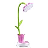 Schreibtischlampe für Kinder,Dimmbare Nachttischlampe mit Touchsensor,Augenfreundlich Leselampe mit Stifthalter,USB Wiederaufladbare Tischlampme Geschenk für Kinder, Mädchen,Freudin,(Rosa)