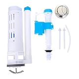 Cabilock 1 Set Wc Reparatur Ersatz Wasser Tank Dual Flush- Taste Wc Zisterne Einlass Ablauf Ventil für für 30-34CM Wc Tanks Zisterne Siphon Bad Weiß B