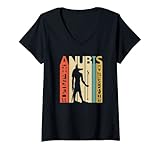 Damen Altägyptischer Gott Anubis T-Shirt mit V