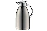 alfi Kaffeekanne Albergo TT, Thermoskanne Edelstahl mattiert 2,0l, mit TopTherm Edelstahleinsatz,0767.000.200, Isolierkanne hält 12 Stunden heiß, ideal für Kaffee oder Teekanne, Kanne für 16 T