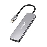 Omars USB C Hub, 6 in 1 Aluminium USB-C Adapter mit HDMI 4K Adapter, USB-C Stromversorgung, SD und Micro SD Kartenleser und 2 USB 3.1 Ports kompatibel für USB-C G