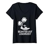 Damen Beamter auf Lebenszeit Geschenk T-Shirt mit V