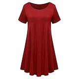 Elegante, Schlichte, hohe Taille für Damen, lockere Rüschenfalten am Saum, fließende Swing-Tunika-Oberteile, lässiger, Fester Blusenk