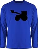 Shirtracer Fahrzeuge Fahrrad Bagger und Co. - Radlader Silhouette - S - Royalblau - Arbeiter - BCTU005 - Herren Lang