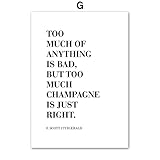 tianxianbaobao Gentleman Whiskey Champagne Cocktail Wall Art Canvas Painting Nordic Posters and Pictures for Bar Living Room Decor A6729 40×60CM Without F