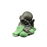 Healifty Mini Buddha Figur Keramik Baby Mönch Tee Haustier Miniatur Buddha Statue Zen Garten Tee Tablett Dek