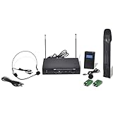 Atlojoys Receiver mit 1 drahtlosen Mikrophon und 1 drahtlosen Headset VHF, Media Player Funktion, für Satelliten F