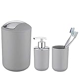 WENKO Bad-Accessoire-Set Brasil Grau, unzerbrechlich, 3-teilig