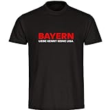 T-Shirt Bayern - Liebe kennt Keine Liga schwarz Herren Gr. S bis 5XL - Bayern Fußball München Fanartikel, Größe:XXXXL
