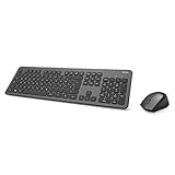 Hama Funk-Tastatur Maus Set (QWERTZ Tastenlayout, kabellose ergonomische Maus, 2,4GHz, USB-Empfänger) Windows Keyboard Funkmaus-Tastatur-Set, schw