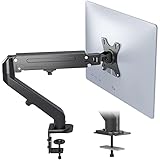 BONTEC Monitor Halterung für 13-27 Zoll LCD LED Bildschirm, Monitor Tischhalterung mit Gasfederarm höhenverstellbar, 360° Drehbar, Schwenkbar & Neigbar, Max. 6,5 kg, VESA 75/100
