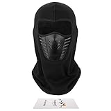 TAGVO Sturmhaube Gesichtsmaske mit atmungsaktivem Mesh-Silikon-Panel, Winter Fleece-Nackenwärmer Winddicht, Fit-Helm Hut für Erwachsene Frauen und Manner - Universal Größ