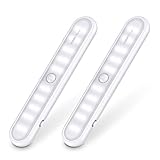 ESR7GEARS Unterbauleuchte Küche - 2er Pack 20-LED Küchenlampe Mit Schalter, 3 Modi und eingebautem Magnet Schranklicht - LED Bewegungsmelder Schrankleuchte für Kleider, Küche, Flur und Notfälle - Weiß