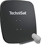TechniSat SATMAN 65 PLUS – Satellitenschüssel für 1 Teilnehmer (65 cm Sat Komplettanlage, Spiegel mit Masthalterung und UNYSAT Single-LNB im Wetterschutz-Gehäuse) g
