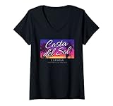 Damen Costa del Sol Malaga Spanien Zitat Espana T-Shirt mit V