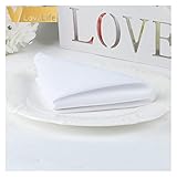 10 Stücke Tuch Servietten 11,8 * 11,8 Zoll Polyestertisch Restaurant Abendessen Hochzeit Bankett Dekor Supplies Party Dekoration, Perlenserviette Ringe (Color : White)