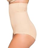 Kasheer ShapeSlip High | Shapewear Damen Miederslip | Stark Formende Bauch-Weg Miederhose | Body-Shaper Unterwäsche (52/54, Haut)