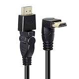 GELRHONR Rechtwinkliges HDMI-Kabel, 2 m, HDMI 20, 4K Kabel mit 180 Grad drehbaren Steckern, vergoldet, 3D-4K x 2K Auflösung, für PC, Blu-ray-Player, DVD, Xbox One, TV (2 m)