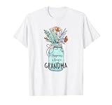 Happiness is being a Grandma Mason Jar Blumen Geschenk T-S