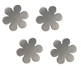 Kreaboo 4 magnetische Tischdeckenbeschwerer Tischdeckengewichte Tischtuch-Halter mit Magnet, Silber (Blüte)