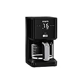 Krups KM6008 Smart'n Light Filterkaffeemaschine | intuitives Display | 1,25 L Fassungsvermögen für bis zu 12 Tassen Kaffee | Auto-Off-Funktion | Anti-Tropf System | 24-Stunden-Timer | Schw