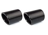 2x Auspuffblende Edelstahl schwarz 100mm rund abgeschräg