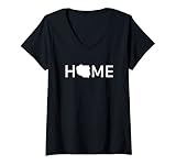 Damen Polen Country Pride Home Love Europe Polnisch T-Shirt mit V